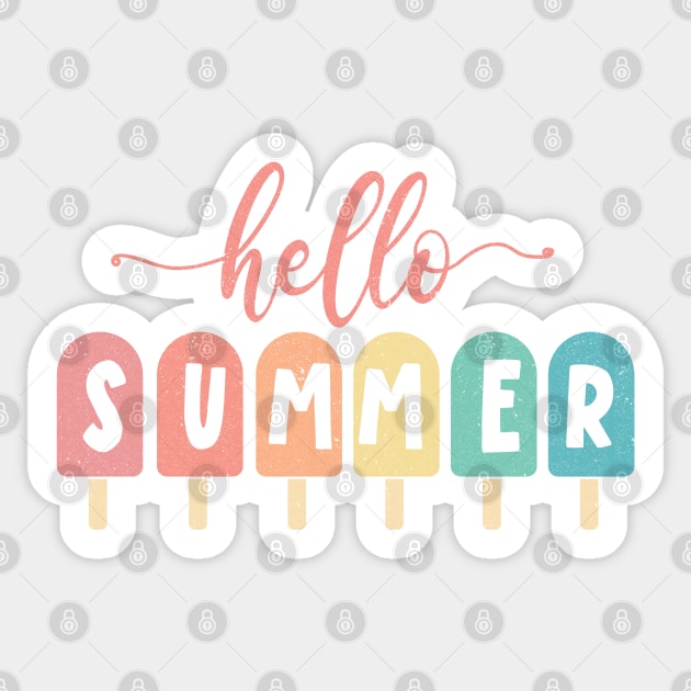 "Hello Summer" Pastel Popsicles Sticker by FlawlessSeams